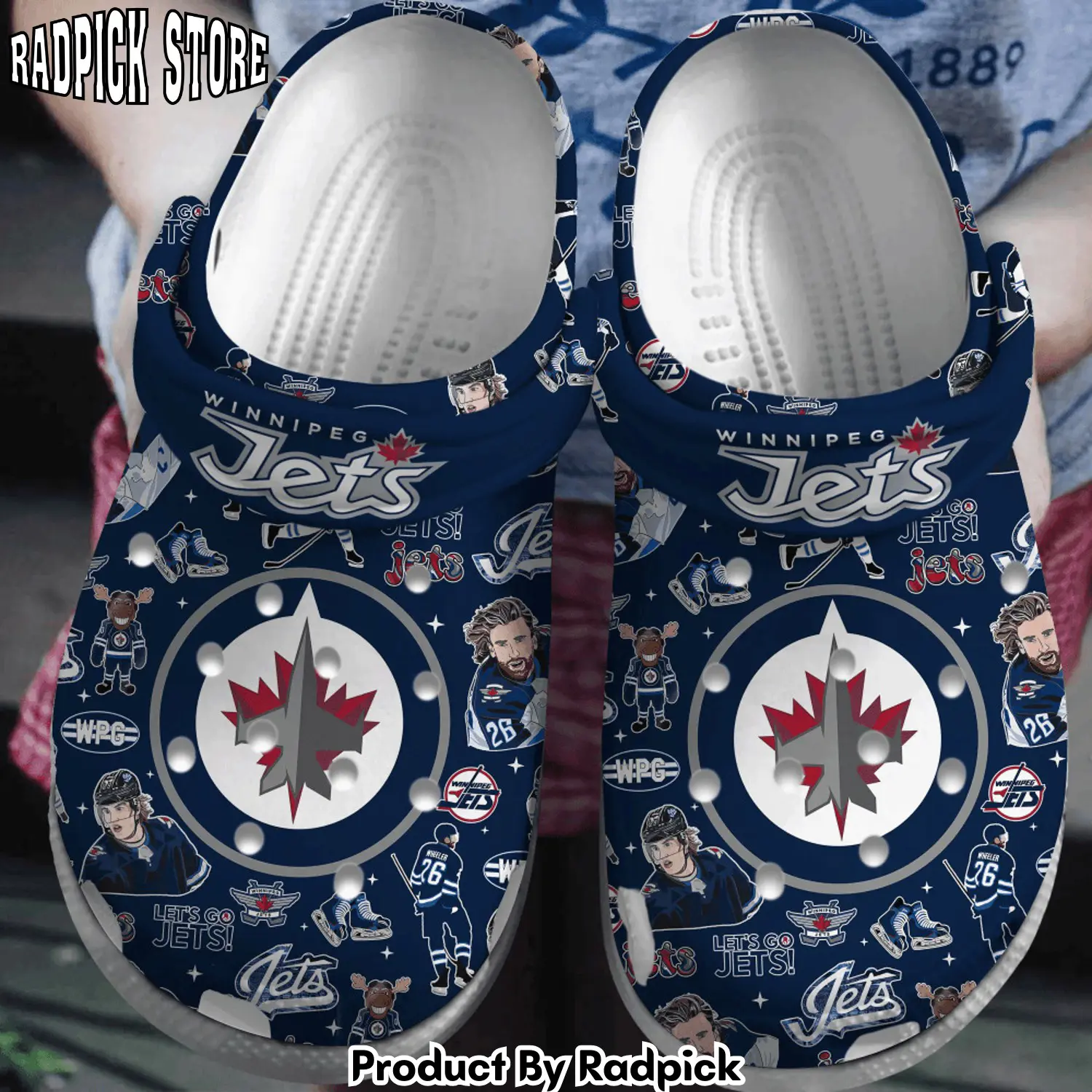Radpick winnipeg jets nhl sport clogs shoes comfortable for men women rp65299